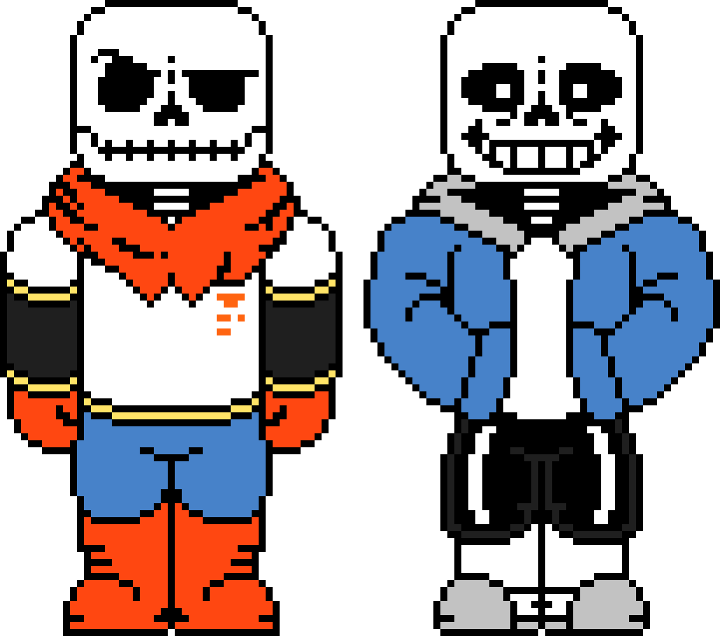 Undertale But In Minecraft Sans And Papyrus Battle Sprites Pixel Art Maker
