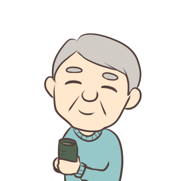 お茶を飲むおじいちゃんのイラスト かわいいフリー素材が無料のイラストレイン