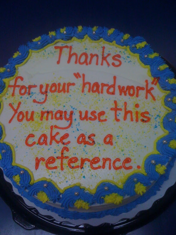 co-worker's going away cake : funny