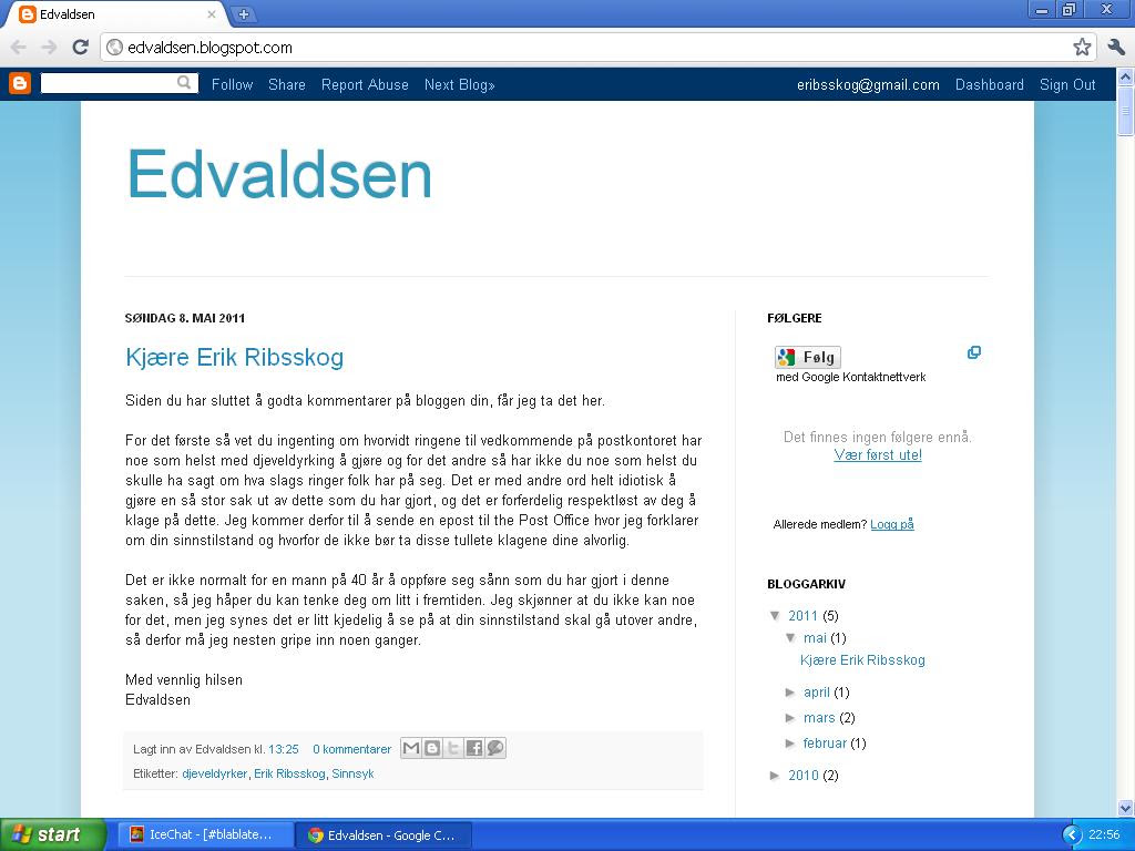 kritiserer edvaldsen