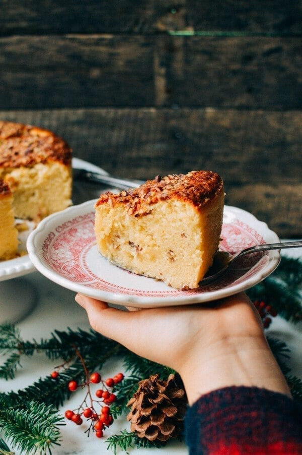 Olive Oil Pecan Rum Cake, by thewoksoflife.com