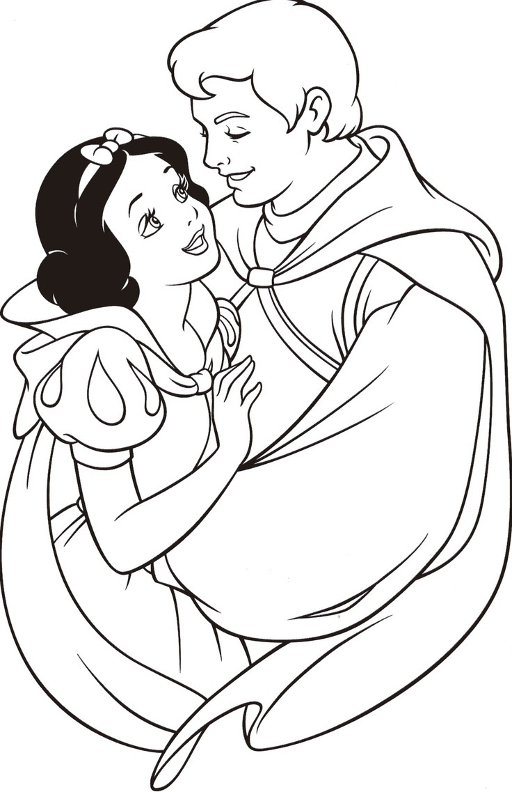 Snow white coloring pages to download and print for free