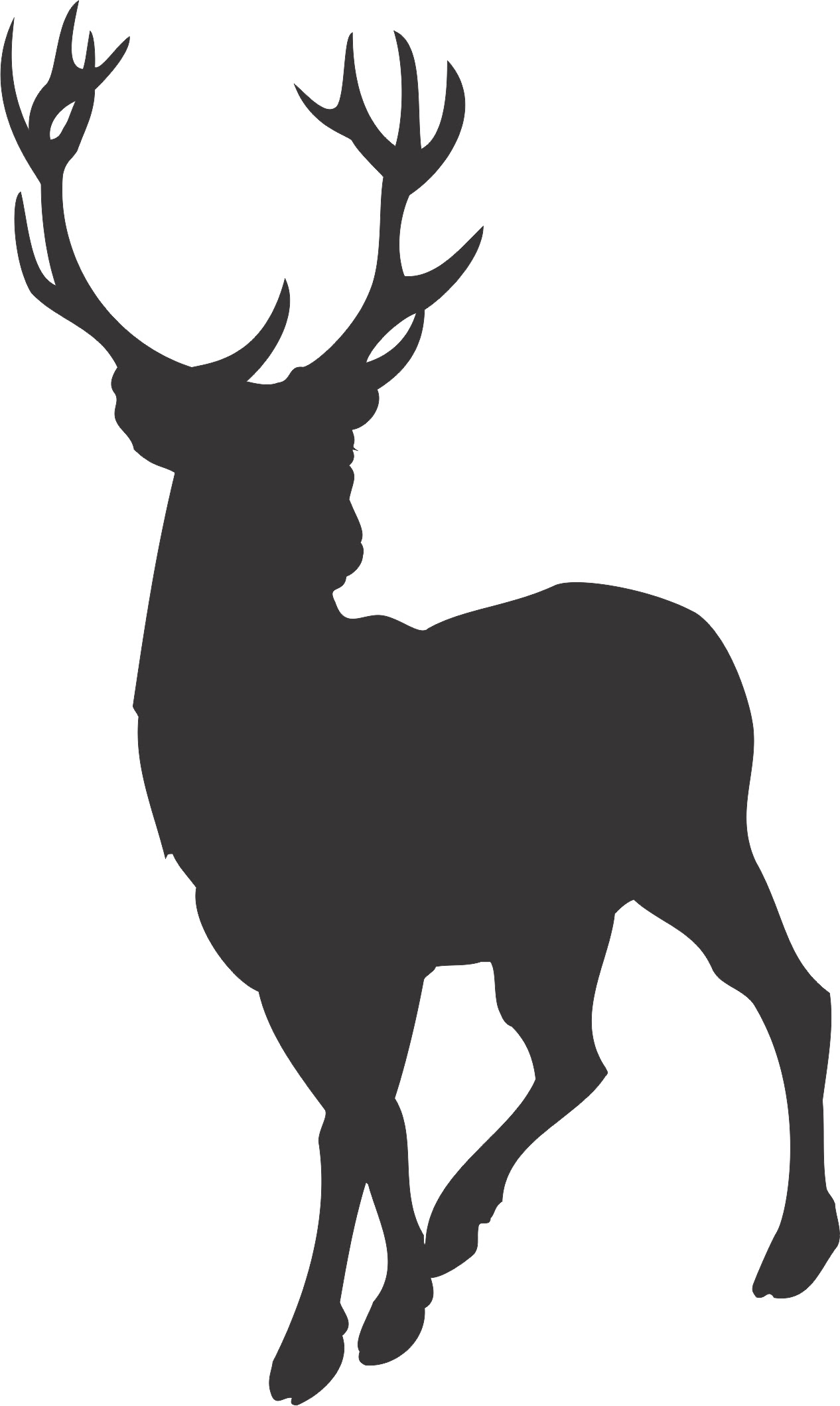 Download deer in the woods clipart silhouette - Clipground