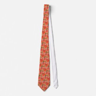 Orange Lewisia Floral Tie