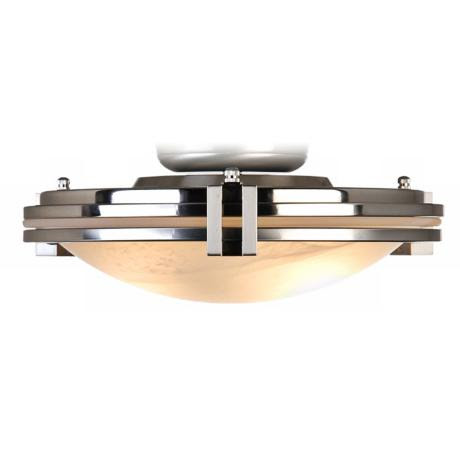 Pull Chain Light Kit Brushed Steel w/ Alabaster Glass - #81785 ...