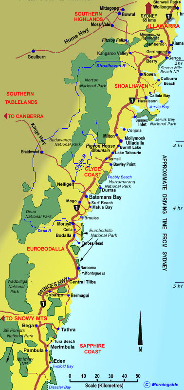 South Coast NSW Map