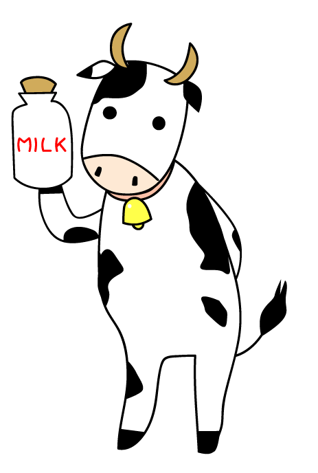 年賀状の牛 うし 丑のフリーイラスト 干支の素材