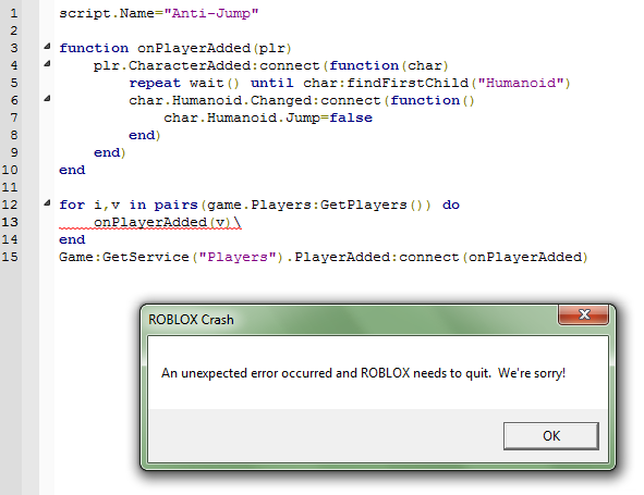 Assorted Studio Crashes Studio Bugs Roblox Developer Forum - assorted studio crashes studio bugs roblox developer forum roblox script studio Assorted Studio Crashes Studio Bugs Roblox Developer Forum - roblox script studio