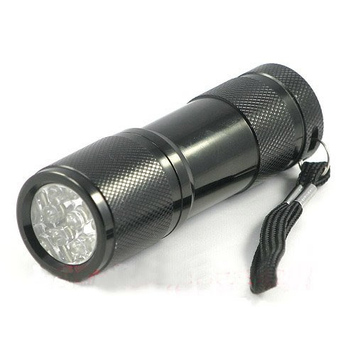 9 LED 400 nM UV Ultra Violet Blacklight Flashlight 3AAA, 7301UV400