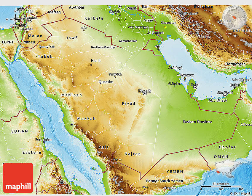 Topographic Map Of Saudi Arabia