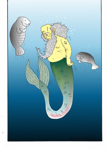 Mermaid Man By kader altunova | Nature Cartoon | TOONPOOL