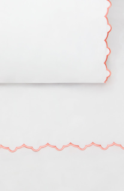 400 Thread Count Coral Scalloped Embroidered Sheet Set ...