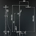 Standard Hand Shower Height / Shower curtains are standardized at 72 inches.