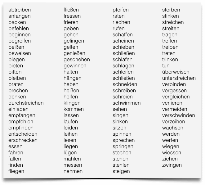 learn German irregular verbs - Learn German Smarter