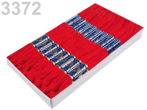  Stickgarn / Sticktwist 100 % Baumwolle Nr. 3372 Fire Red (1 Strang)