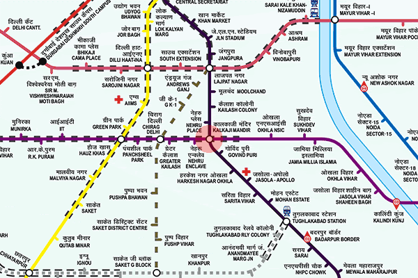 Kalkaji Metro Station Map Kalkaji Mandir station map   Delhi Metro