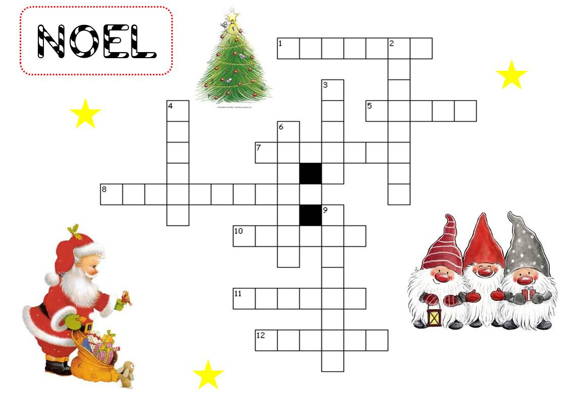 Mots Croises De Noel La Classe De Corinne