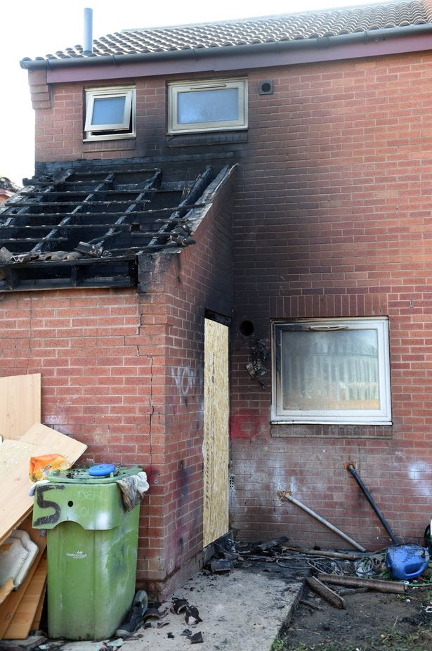 Scene of a fire at Deal Court, Grove Hill