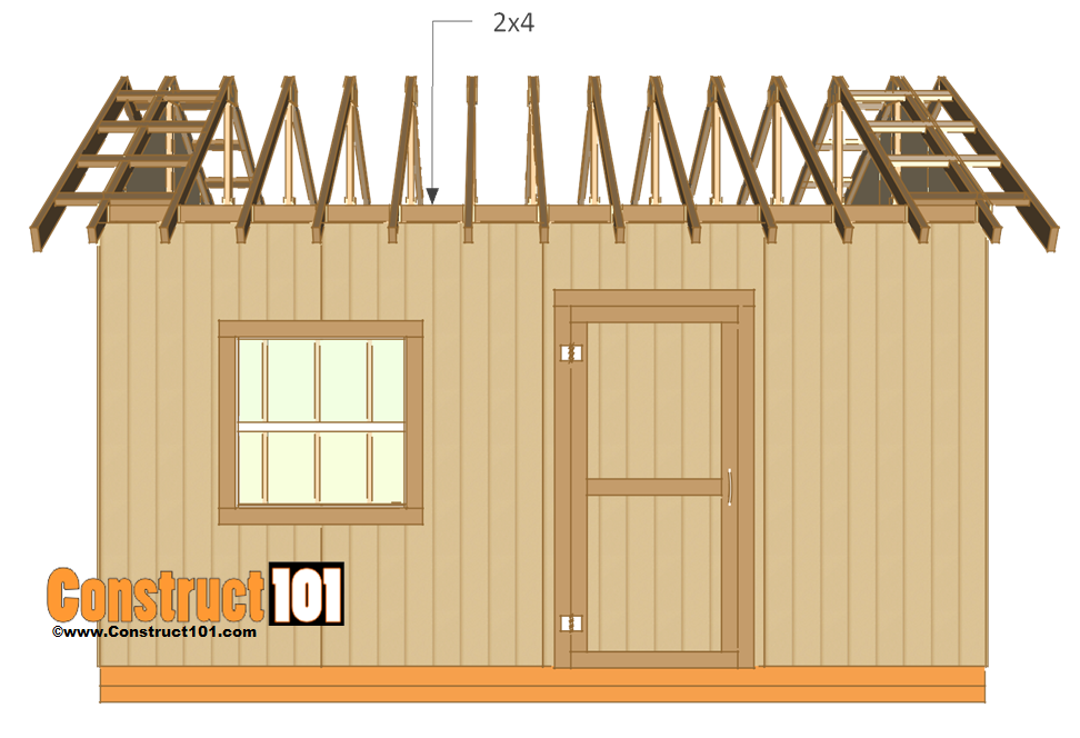 12x16 Shed Plans - Gable Design - Construct101