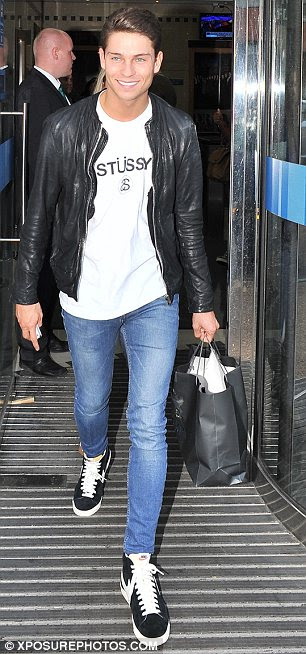 Big smiles: Billie and Joey Essex were also at the studios today ahead of series seven which starts on Sunday 