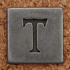 Pewter Uppercase Letter T