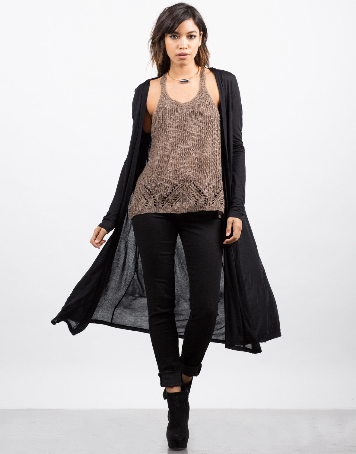 Lightweight Maxi Cardigan  Black Cardigan  Lightweight 