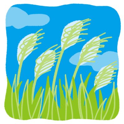 花咲くサトウキビ畑の無料素材 イラスト沖縄 おきなわ