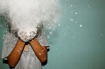 blow, flour, girl, photography
