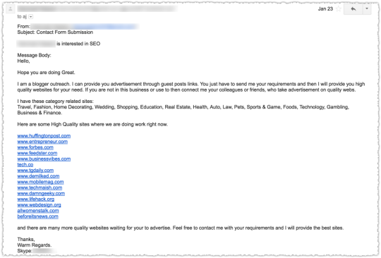 Paid Link Outreach Email