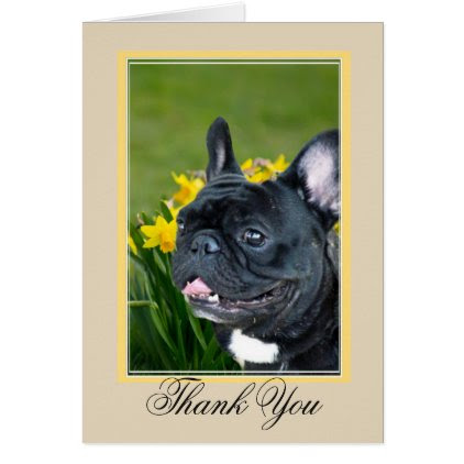 Thank You French Bulldog Easter dog greeting card