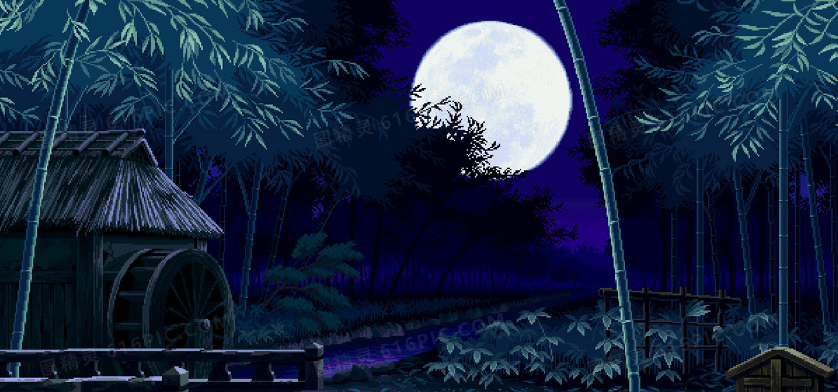 月夜背景图片下载 免费高清月夜背景设计素材 图精灵