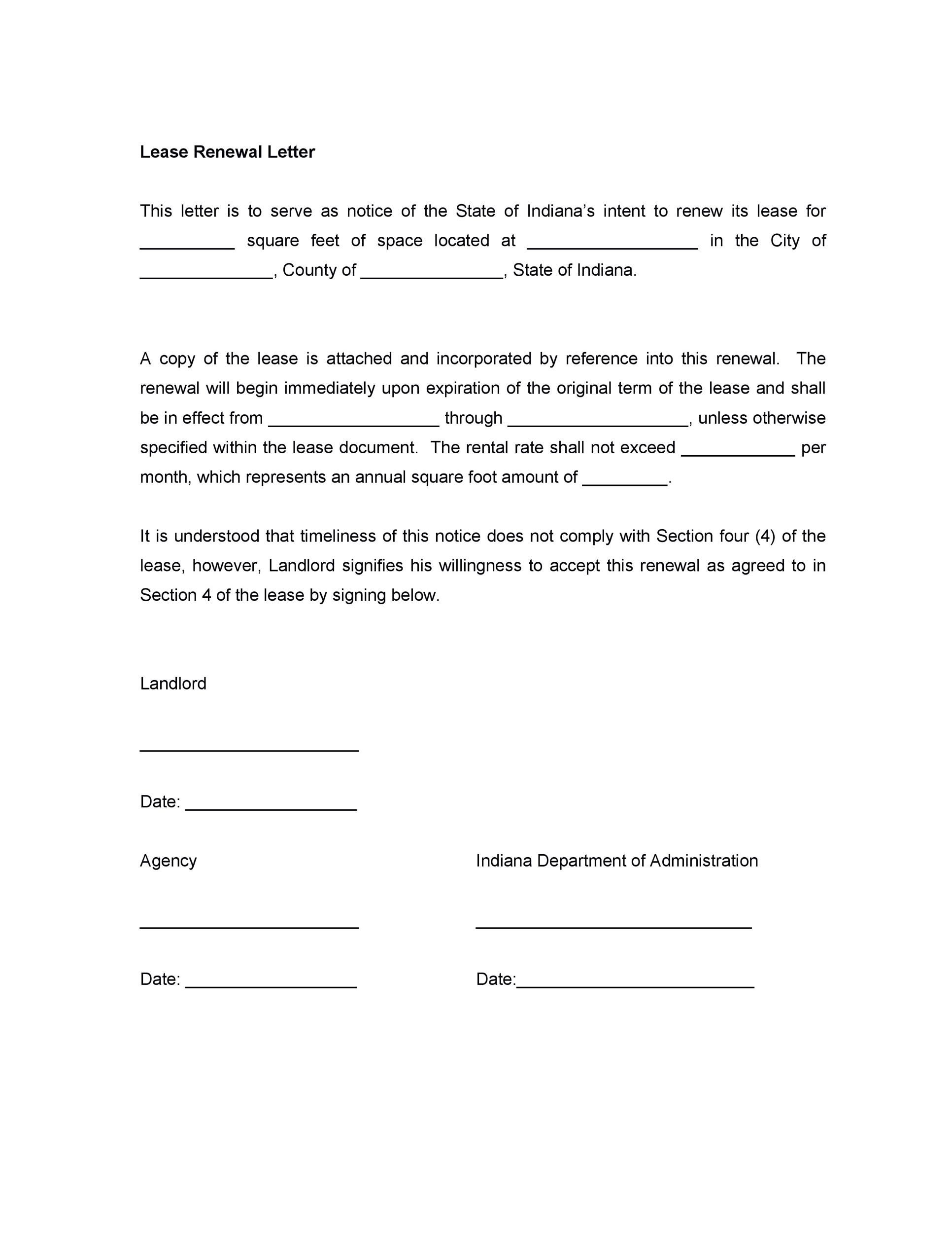 Apartment Lease Renewal Letter Sample