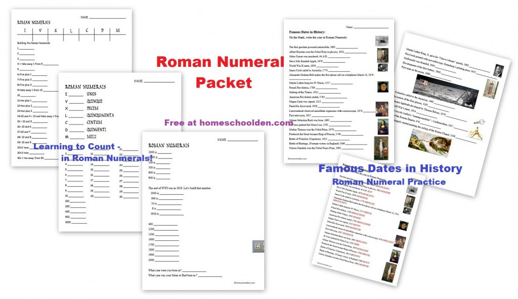 Free Roman Numerals Packet (& Famous Dates in History ...