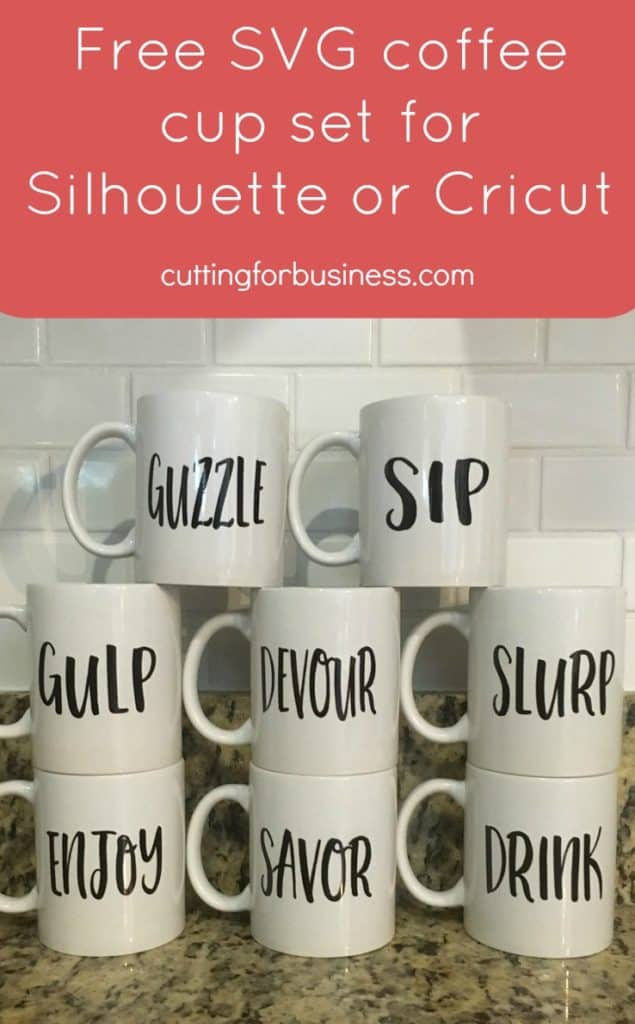 Download Free Coffee Mug Set SVG for Silhouette, Cricut, or ...