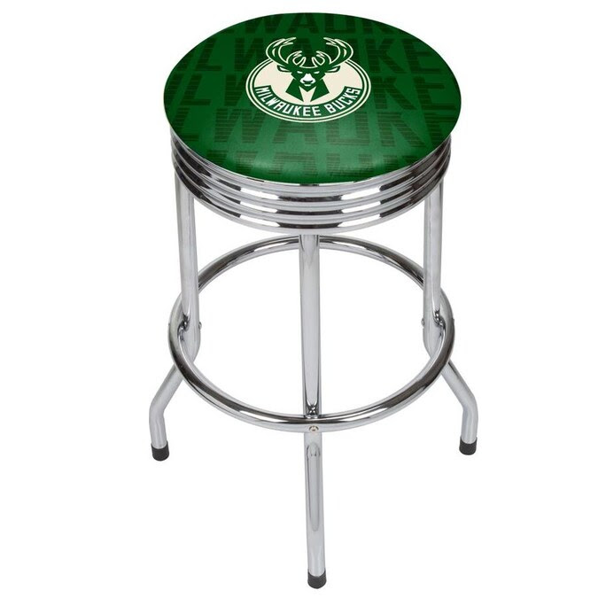 Trademark Gameroom Milwaukee Bucks Chrome Swivel Bar Stool in the Bar Stools department at Lowes.com