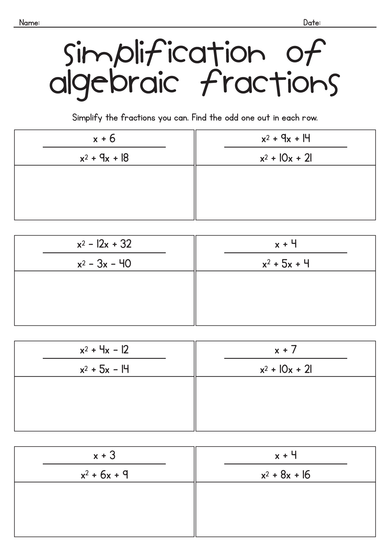 12 Best Images of Simplifying Fractions Worksheets For ...
