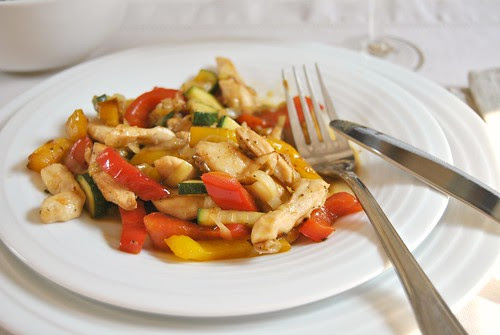 Chicken Stirfry with Vegetables and Rosemary
