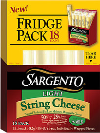 Sargento String Cheese Light Mozzarella .75 Oz 18.0 Ct ...