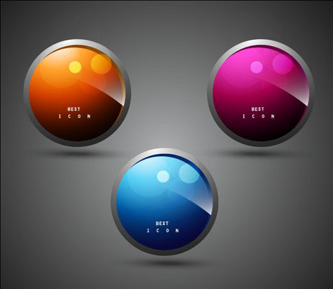 Download Elements of Shiny Buttons icon vector 01 - Vector Icons ...