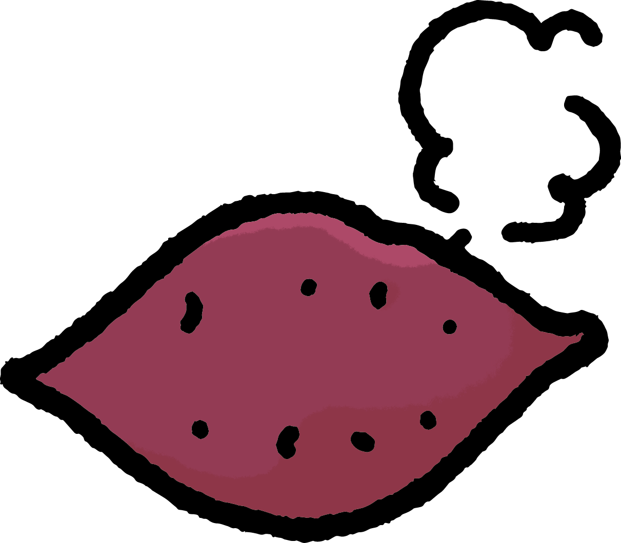 ホカホカ焼き芋のイラスト かわいい無料イラスト素材