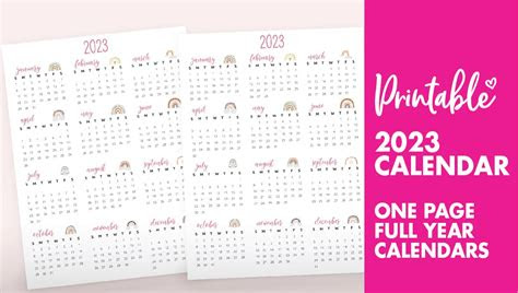 Choose a sunday start or monday start monthly calendar. printable 2023 calendar one page world of printables