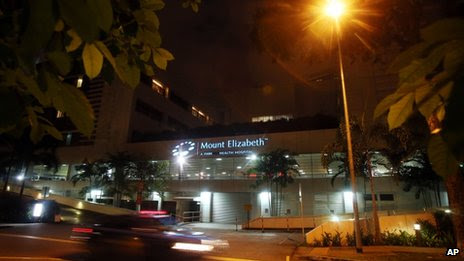 The Mount Elizabeth hospital in Singapore, where the victim was being treated