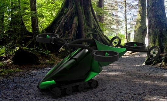 Marscar all terrain flying car is a futuristic vehicle for one