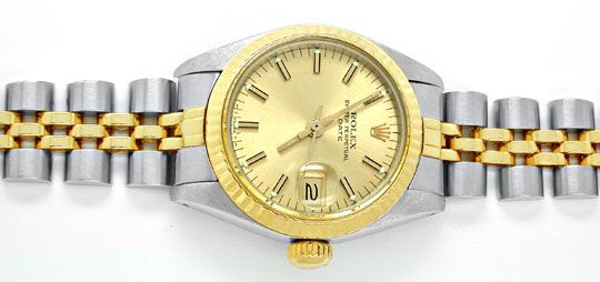 Originalfoto ROLEX DATE DAMEN-ARMBANDUHR STAHL-GOLD AUTOMATIK TOPUHR
