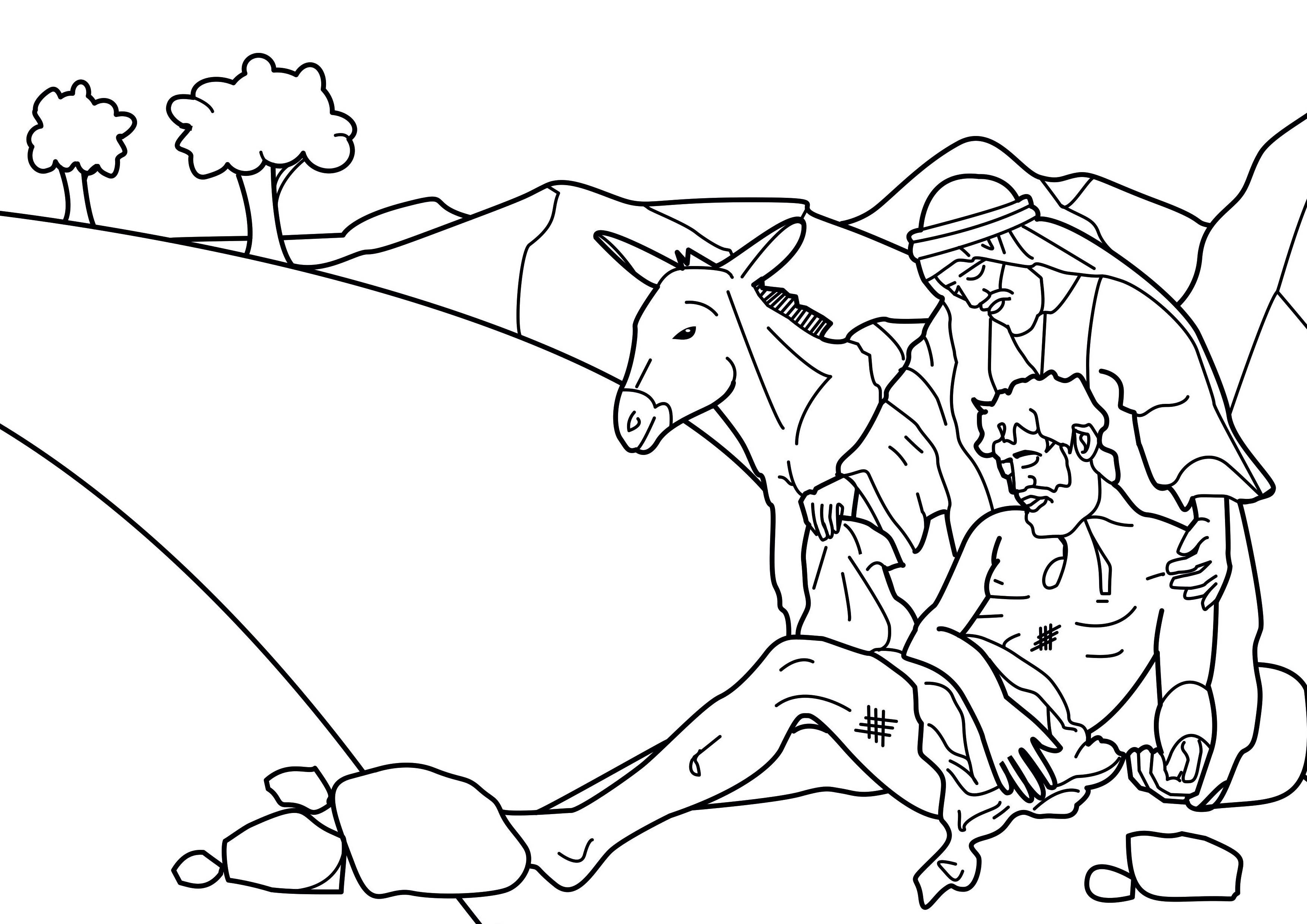 Colouring Page The Good Samaritan