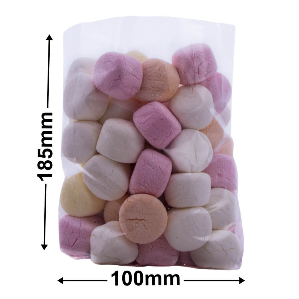 PP18510030 Polypropylene Bags Clear 100 X 185 + SIDE GUSSET 50mm