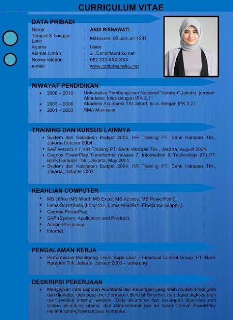 Update 10+ Contoh CV Keren, Paling Heboh!