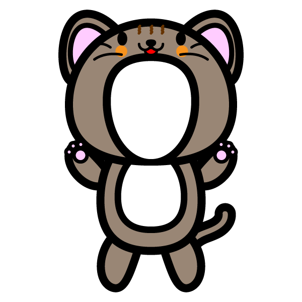 かわいい猫の着ぐるみの無料イラスト 商用フリー オイデ43