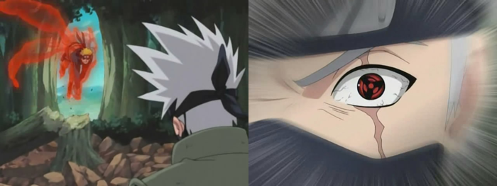  new sharingan eye in action, but a also a resurgence of the Naruto's fox 