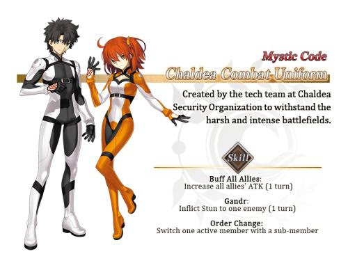 Mystic Codes Fate Grand Order Fgo Gamea